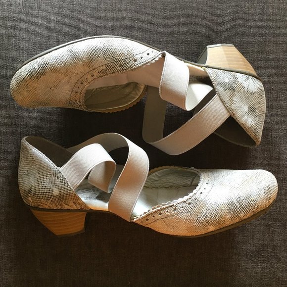 Rieker Antistress Silvery Cross Strap Ballet Heels - Picture 4 of 14